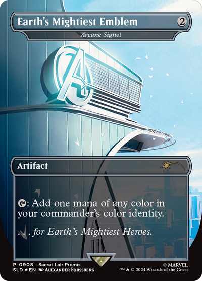 Arcane Signet (SLD-908) - Secret Lair Drop / Earth's Mightiest Emblem (Borderless) Foil