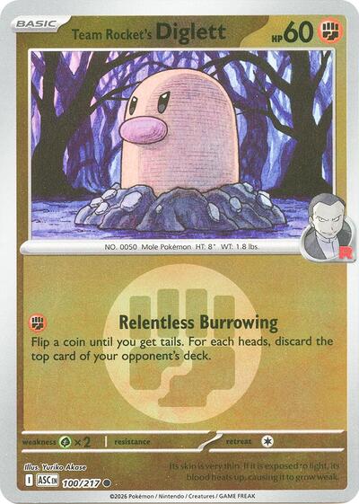 Team Rocket's Diglett - Energy Symbol Pattern - 100/217 - Common [me025-100] [Reverse Holo]
