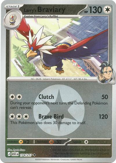Larry's Braviary - Energy Symbol Pattern - 174/217 - Uncommon [me025-174] [Reverse Holo]