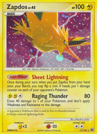 Zapdos (14/100) - Majestic Dawn Holofoil