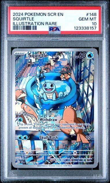 2024 POKEMON SCR EN-STELLAR CROWN #148 SQUIRTLE ILLUSTRATION RARE PSA 10