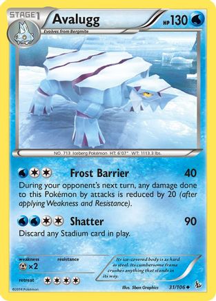 Avalugg (31/106) - XY  Flashfire Reverse Holofoil