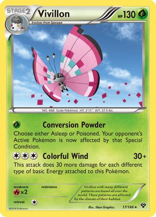 Vivillon (Meadow [Pink]) (17/146) - XY Base Set Holofoil