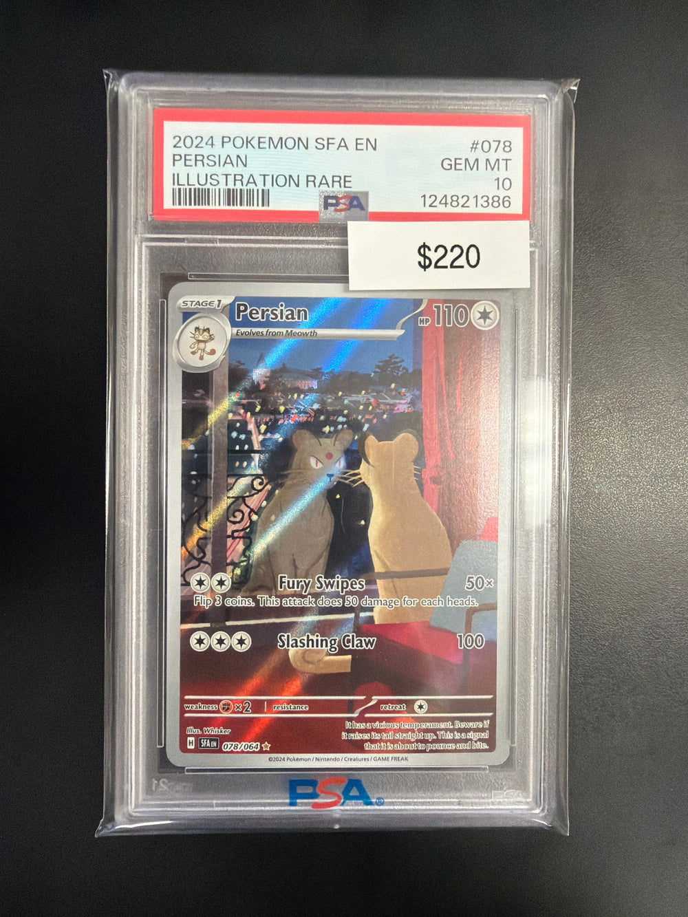 Pokemon Persian Shrouded Fable #078 PSA 10