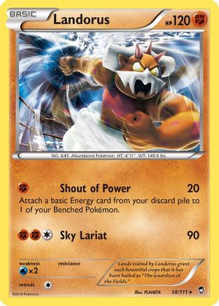 Landorus (58/111) - XY  Furious Fists Holofoil