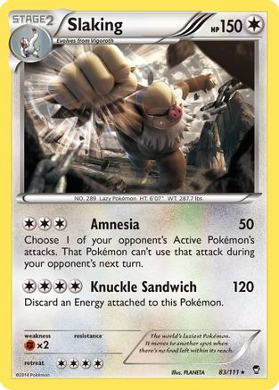 Slaking (83/111) - XY  Furious Fists Holofoil