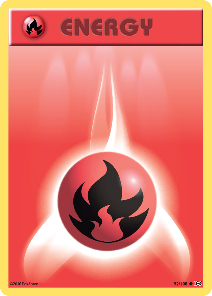 Fire Energy 92 108 Evolutions Reverse Holofoil