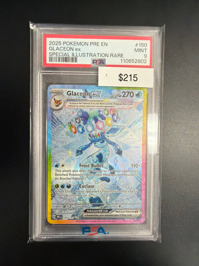 Pokemon Glaceon EX Prismatic #150 PSA 9