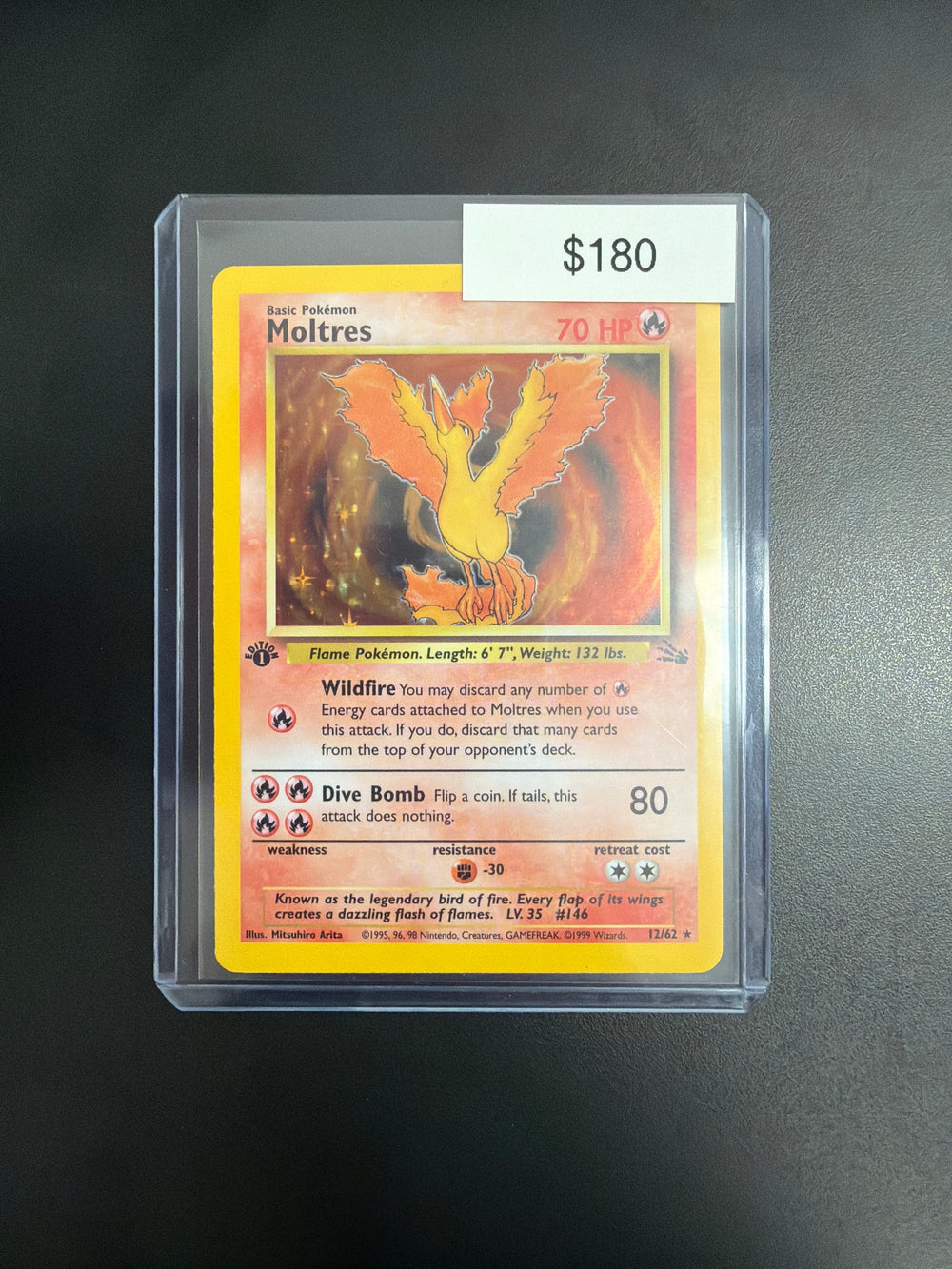 Pokemon Moltres Fossil 12/62 1st Ed. NM