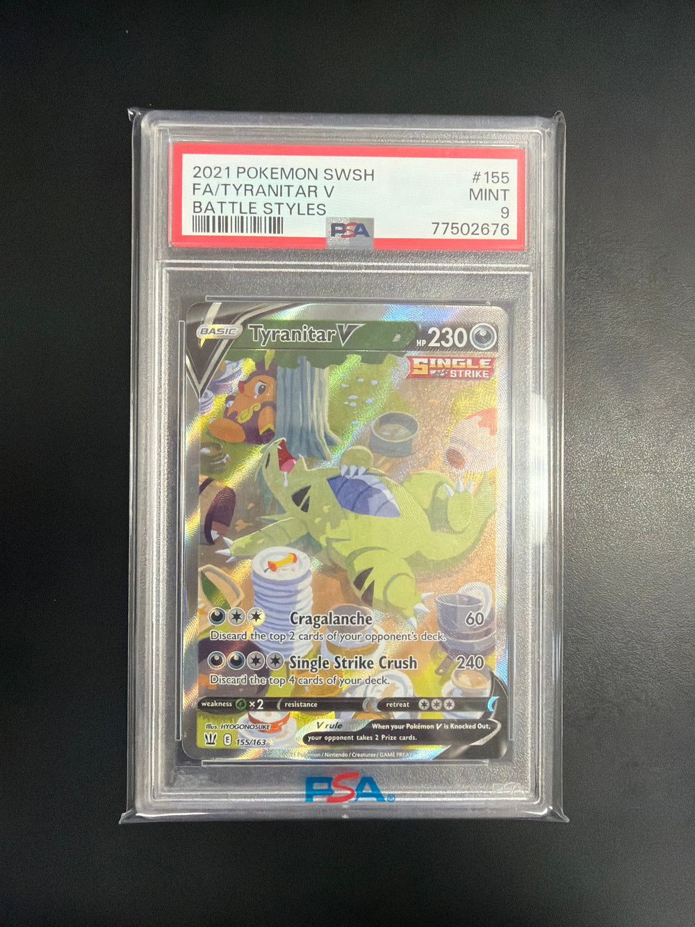 Pokemon Battle Styles Tyranitar V #155 PSA 9