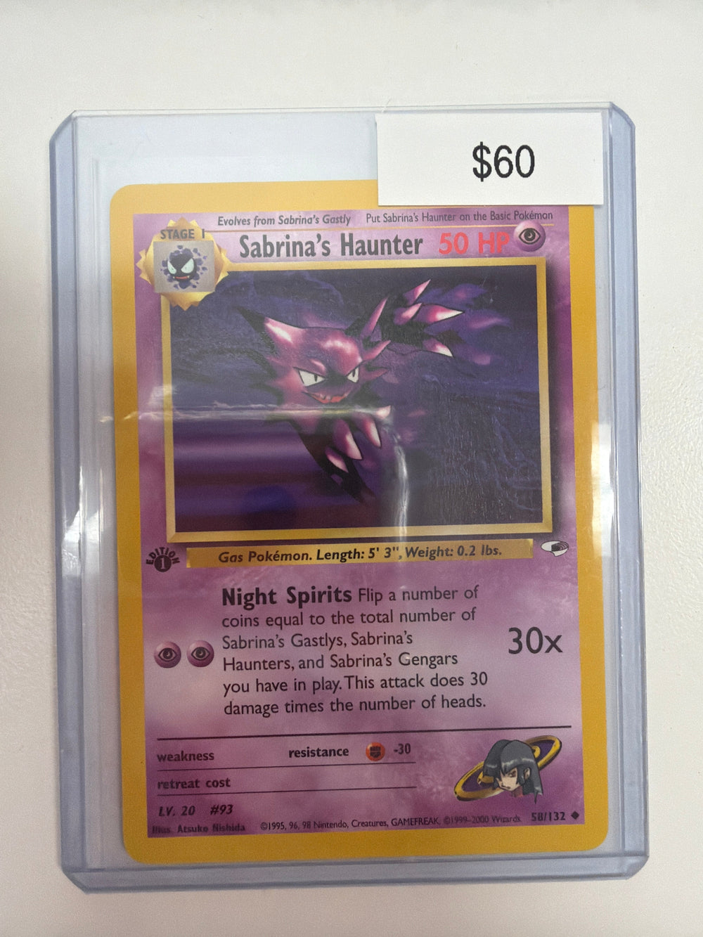 Pokemon Sabrina’s Haunter 58/132 1st Edition