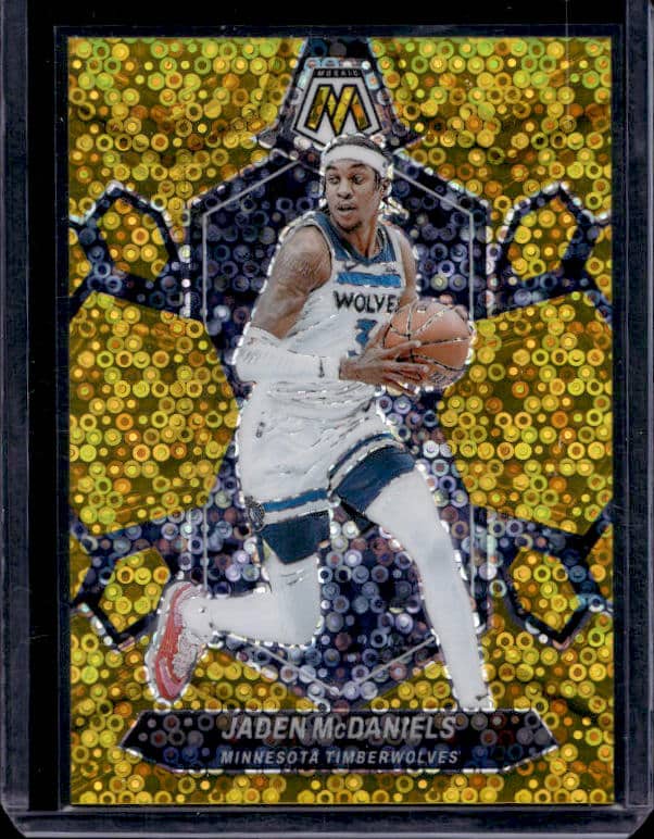 2023/24 Panini Mosaic Jaden McDaniels #87 Gold Fast Break /10