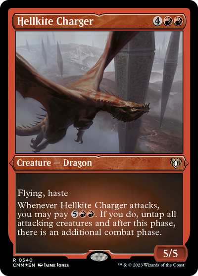 Hellkite Charger (CMM-540) - Commander Masters Etched Foil