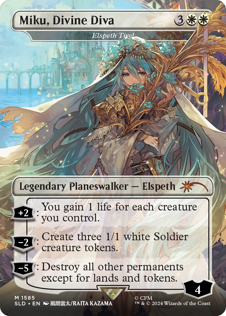 Elspeth Tirel (SLD-1585) - Secret Lair Drop / Miku, Divine Diva (Borderless)