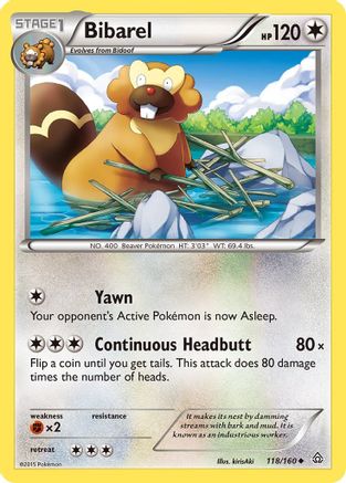 Bibarel (118/160) - XY  Primal Clash Reverse Holofoil