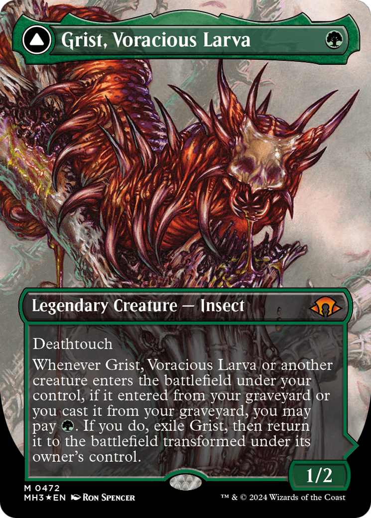 Grist, Voracious Larva // Grist, the Plague Swarm (MH3-472) - Modern Horizons 3 (Borderless) Foil