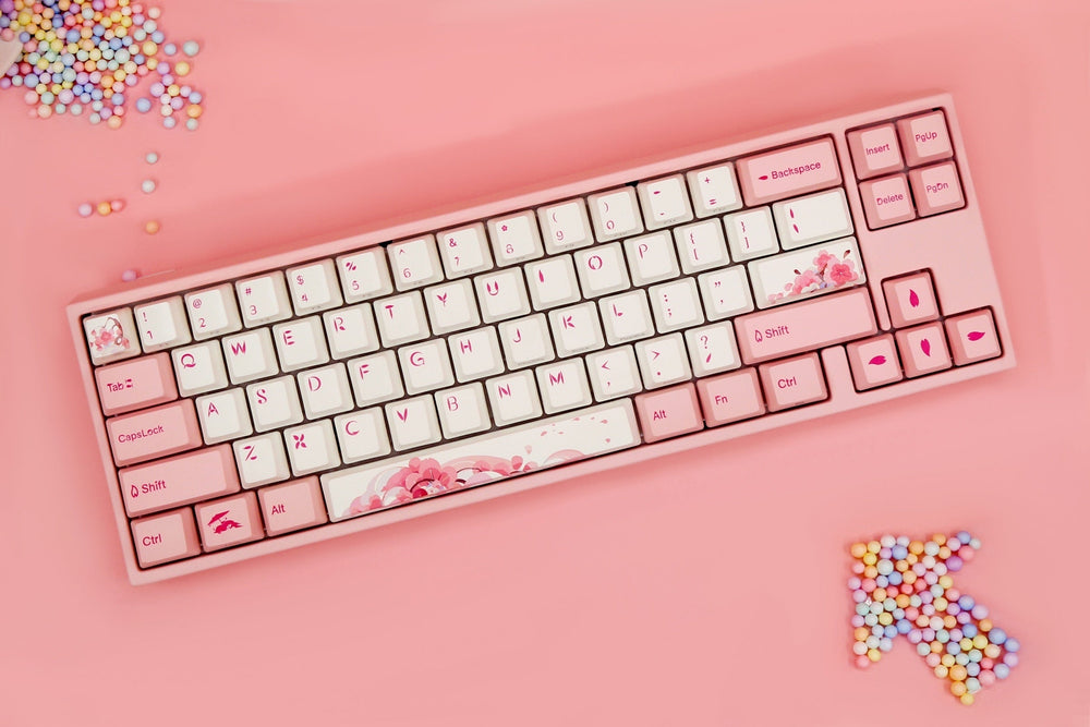 Ducky x Varmilo Miya Mac Pro Sakura Round 2 White LED 65% Double Shot PBT Mechanical Keyboard
