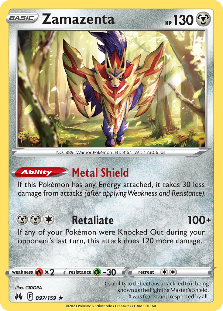 Zamazenta 97 159 Crown Zenith Holofoil