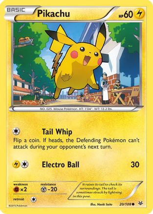 Pikachu (20/108) - XY  Roaring Skies Reverse Holofoil