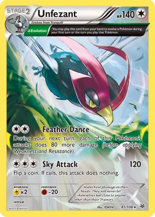 Unfezant (Delta) (81/108) - XY  Roaring Skies Reverse Holofoil