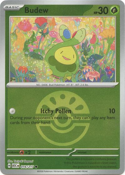 Budew - Friend Ball - 016/217 - Common [me025-016] [Reverse Holo]