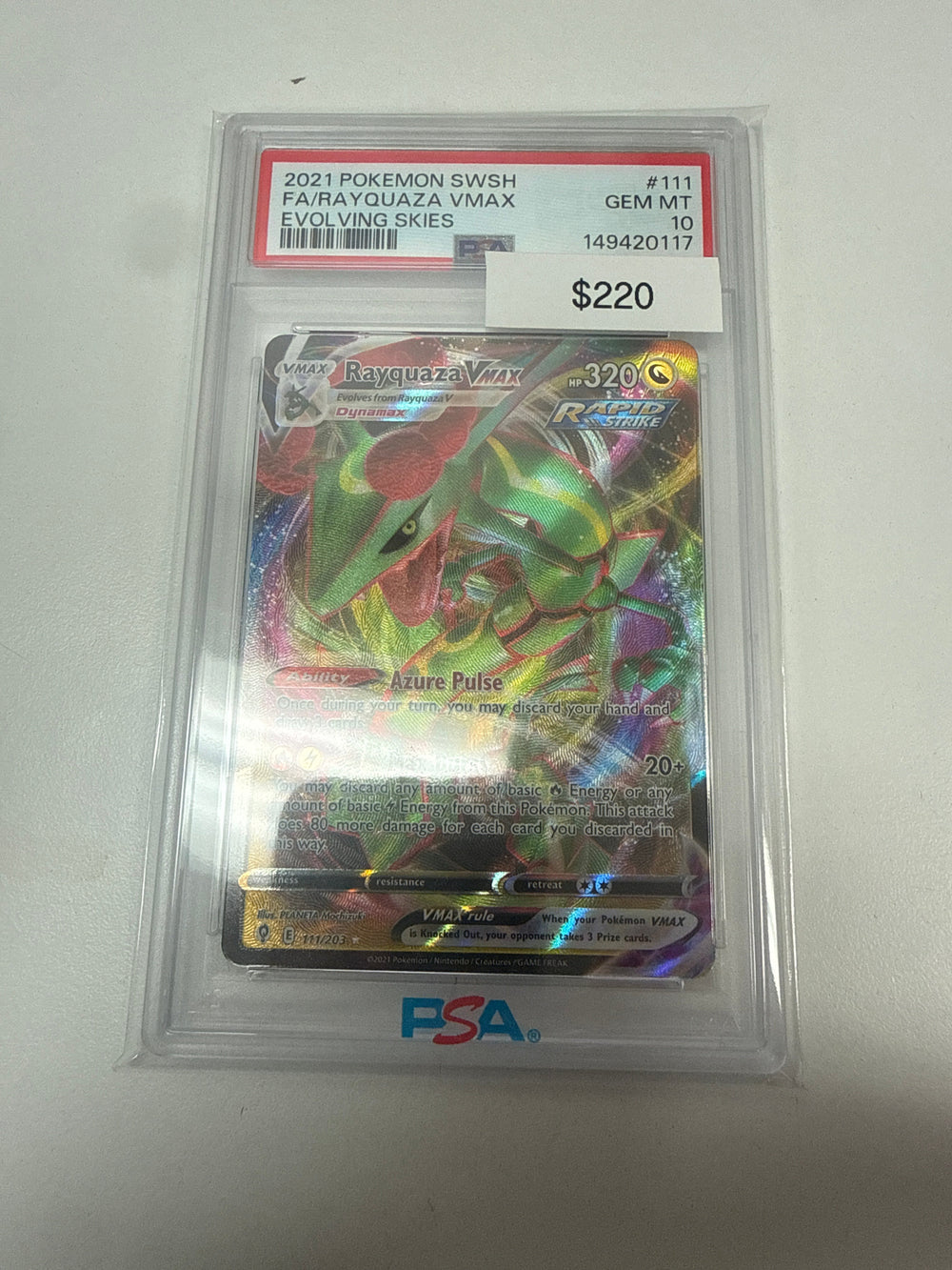 Pokemon Rayquaza Vmax PSA 10