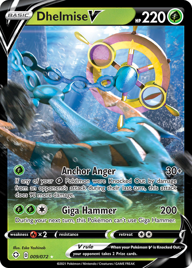 Dhelmise V 9 72 Shining Fates Holofoil