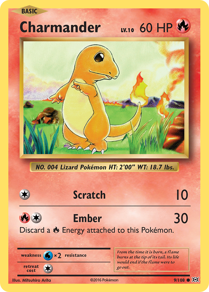 Charmander 9 108 Evolutions Reverse Holofoil