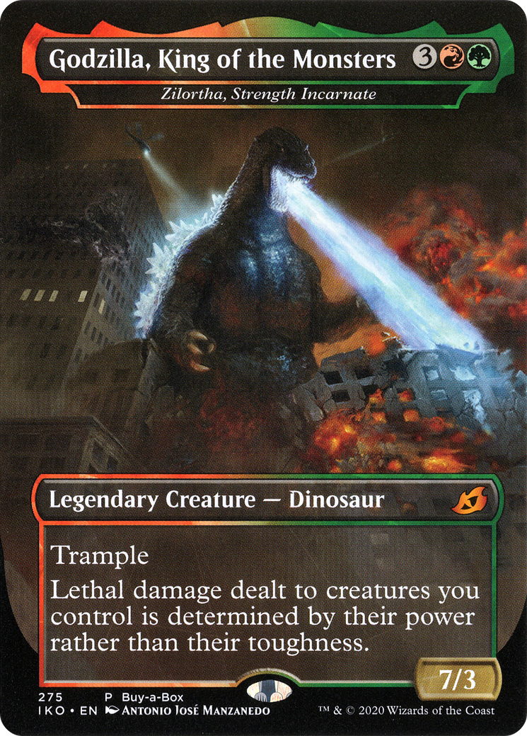 Zilortha, Strength Incarnate (BABP-275) - Ikoria: Lair of Behemoths / Godzilla, King of the Monsters (Borderless) Foil