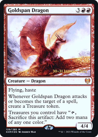 Goldspan Dragon (PRE-139S) - Kaldheim Promos Foil