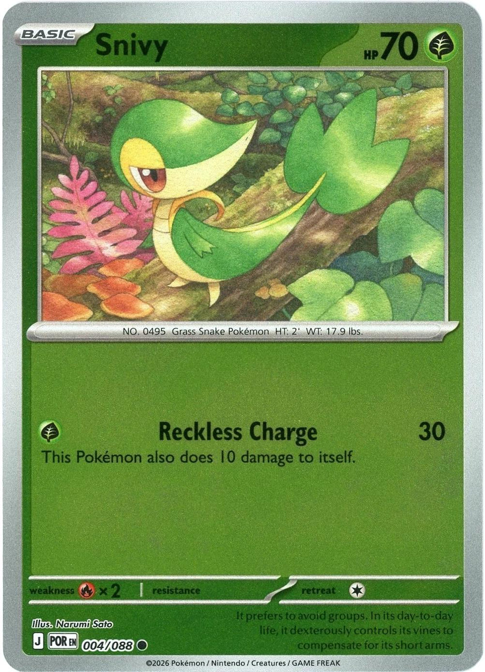 Snivy - 004/088 - Common [me03-004] [Reverse Holo]
