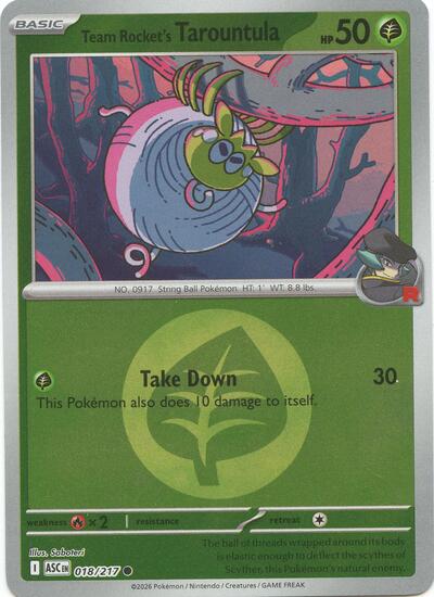 Team Rocket's Tarountula - Energy Symbol Pattern - 018/217 - Common [me025-018] [Reverse Holo]