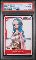 2022 ONE PIECE STARTER DECK ST01-STRAW HAT CREW 009 NEFELTARI VIVI SUPER PRE-RELEASE PSA 10