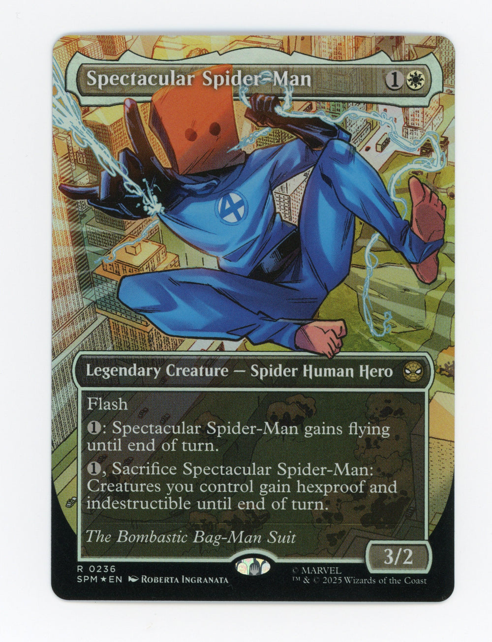 Spectacular Spider-Man — Borderless|Costume Change|Bag-Man|Textured Foil — ID 17313
