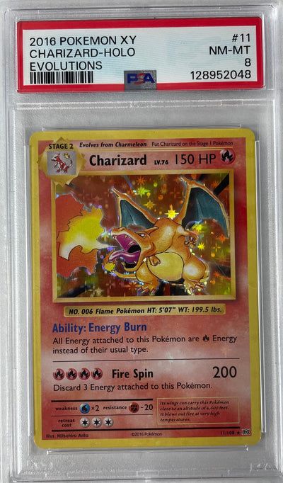 2016 POKEMON XY EVOLUTIONS CHARIZARD - HOLO PSA 8