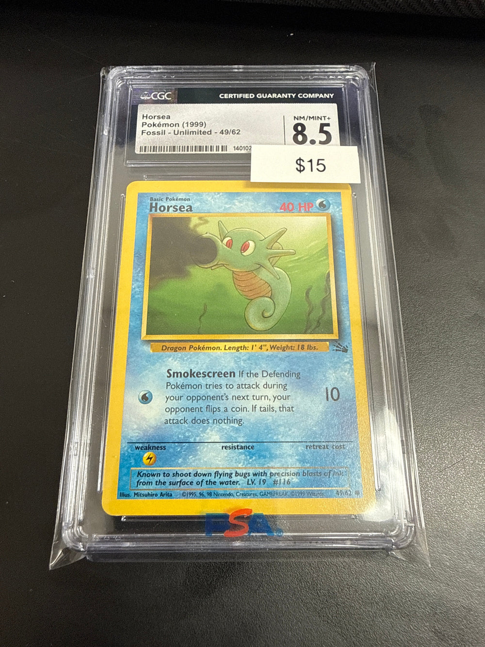 Pokemon Horsea Non-Holo #49/62 CGC 8.5
