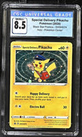 2020 POKEMON BLACK STAR PROMOS SPECIAL DELIVERY PIKACHU - HOLO (SWIRL) SWSH074 CGC 8.5
