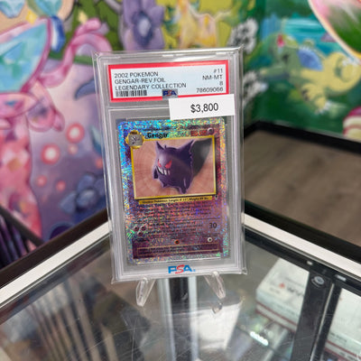Pokemon Fossil Gengar Reverse Holo #11 PSA 8