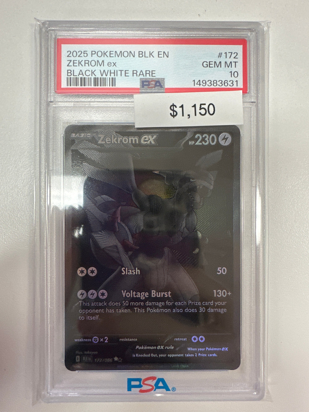 Pokemon Zekrom ex 172/086 PSA 10