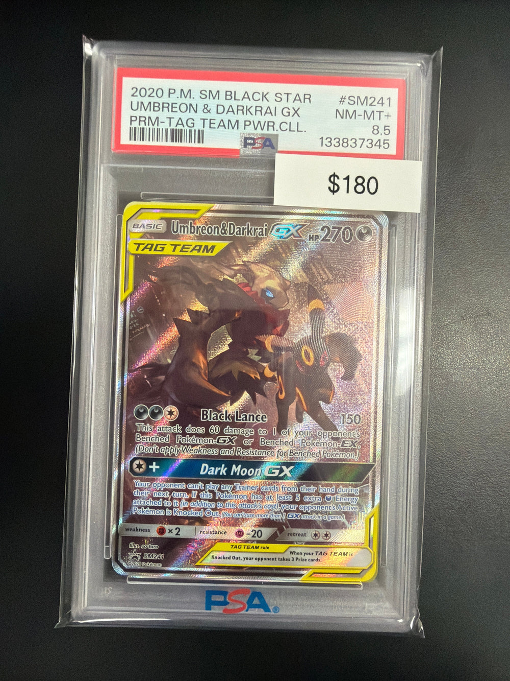 Pokemon Umbreon & Darkrai #SM241 PSA 8.5