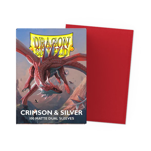 Supplies: Dragon Shield Sleeves - Standard - Dual Matte Crimson & Silver
