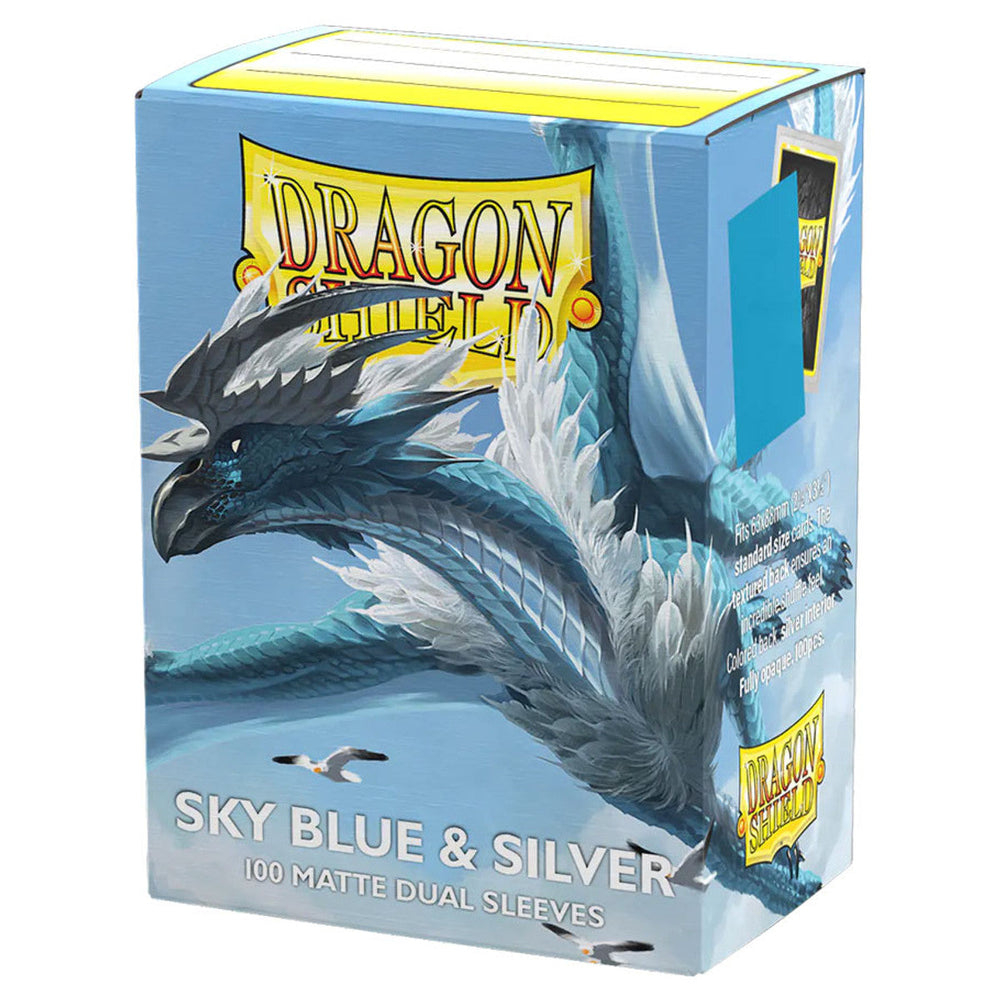 Dragon Shield: Dual Matte Sleeves - Sky Blue & Silver (100ct)