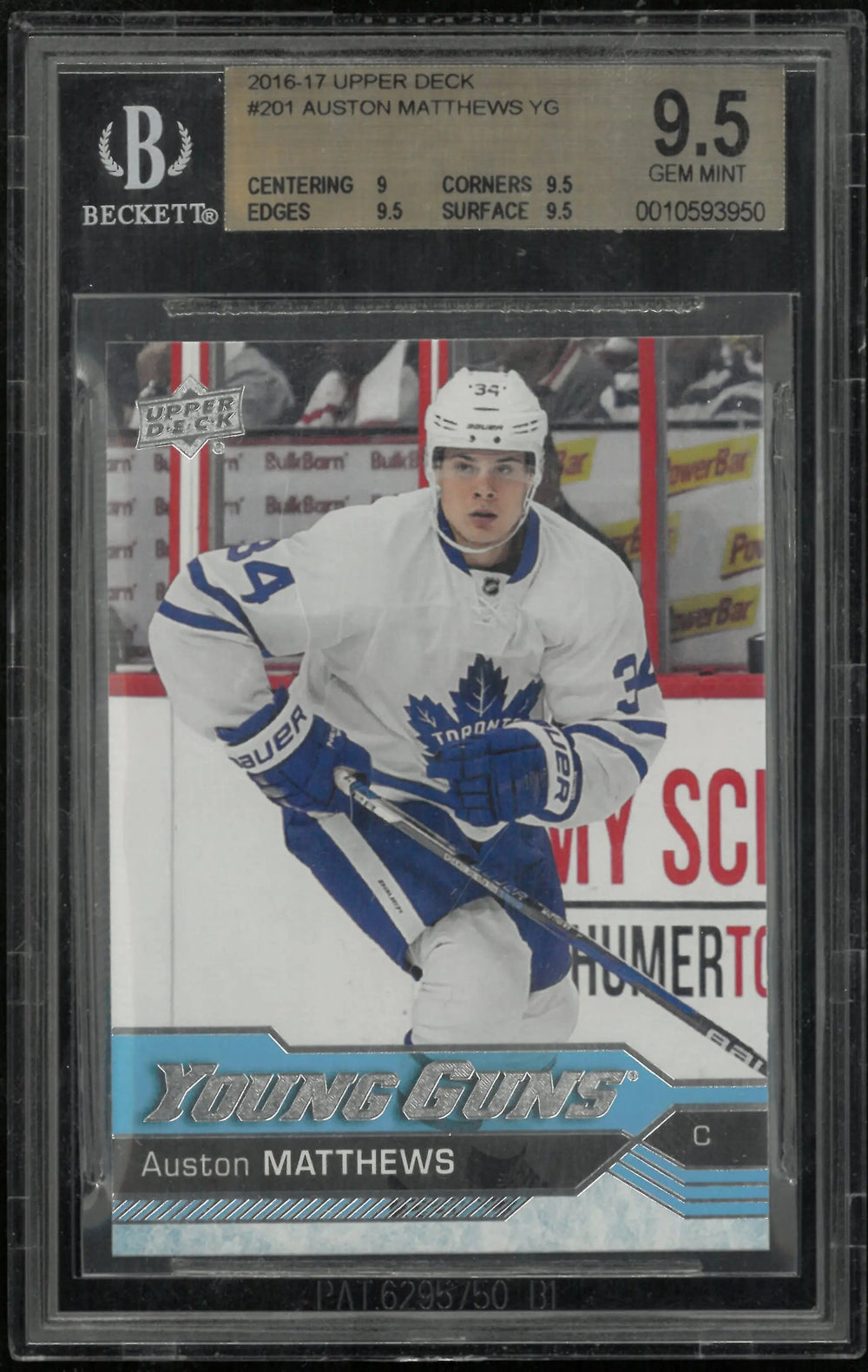 Auston Matthews Young Guns Rookie BGS 9.5 RC 2016-17 Upper Deck