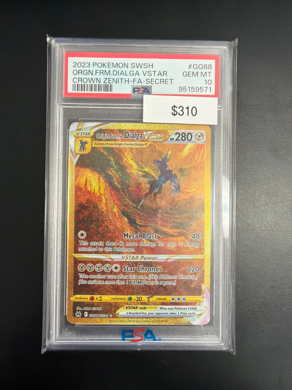 Pokemon Dialga VSTAR Secret #GG68 PSA 10