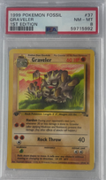1999 POKEMON FOSSIL GRAVELER 1ST EDITION PSA 8