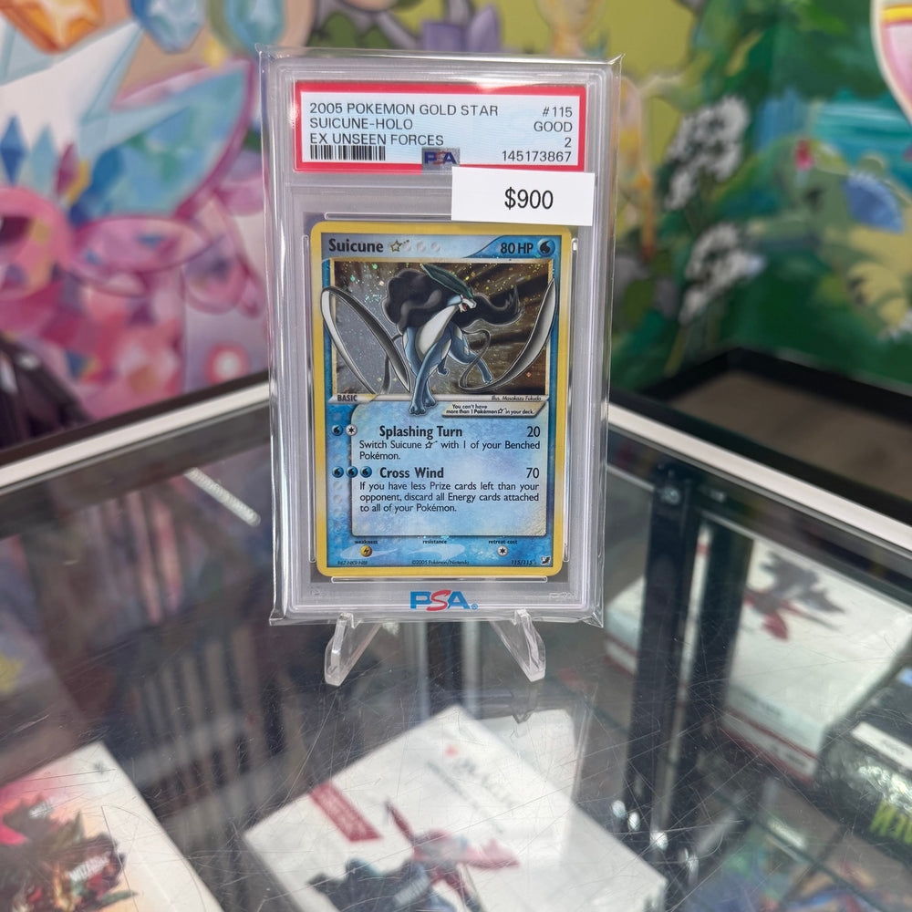 Pokemon Suicune Gold Star #115 PSA 2