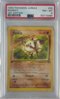 1999 POKEMON JUNGLE MANKEY 1ST EDITION #55 PSA 8