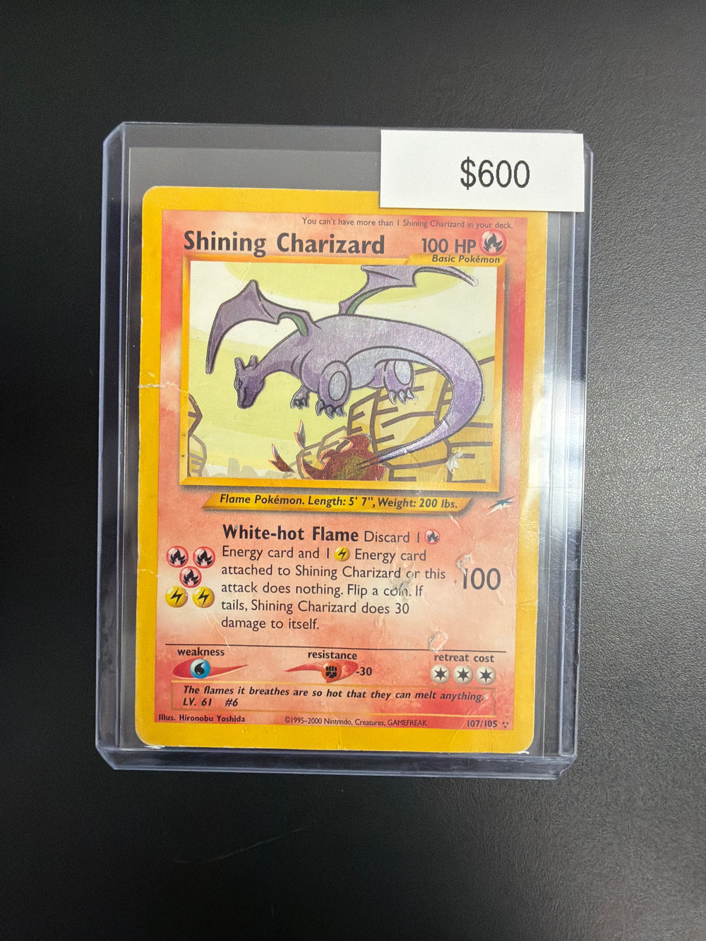 Pokemon Shining Charizard Holo #107/105 Damaged