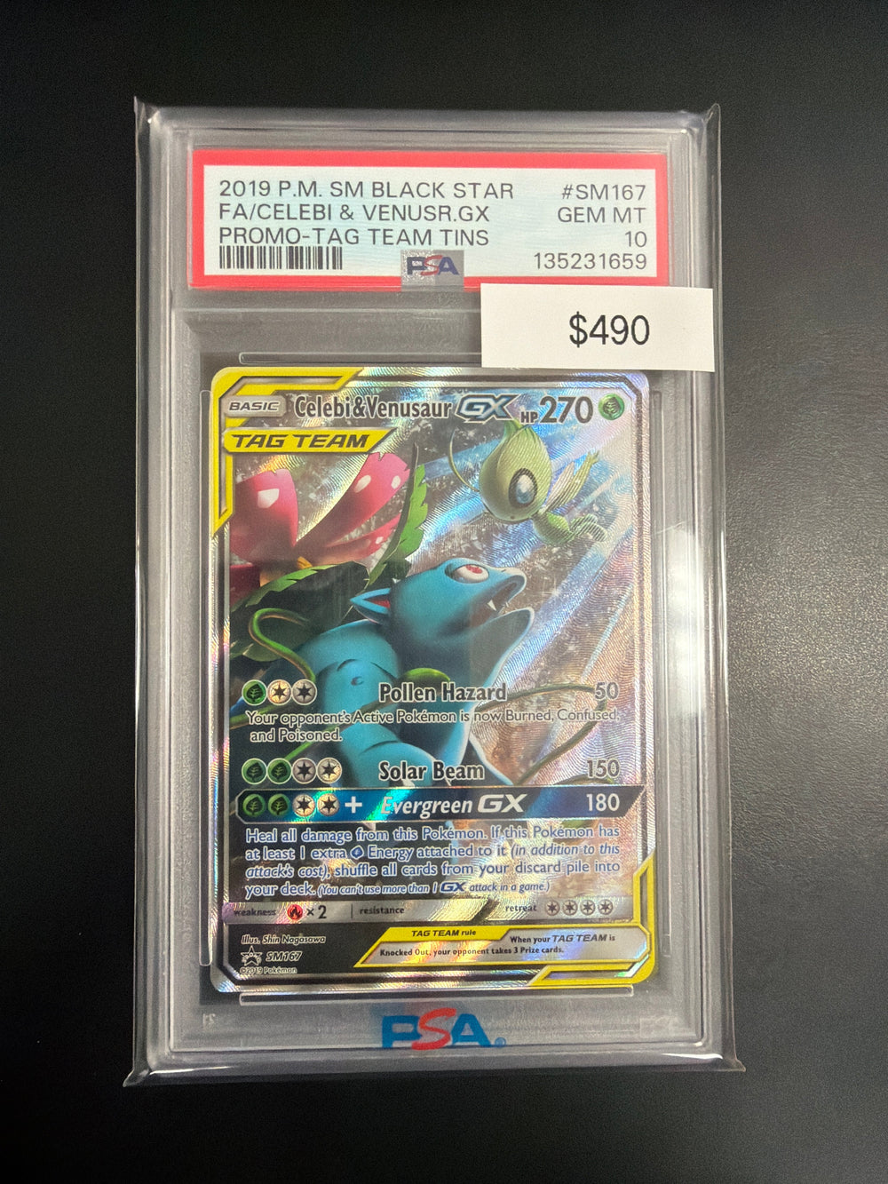 Pokemon Celebi & Venusaur GX Promo SM167 PSA 10
