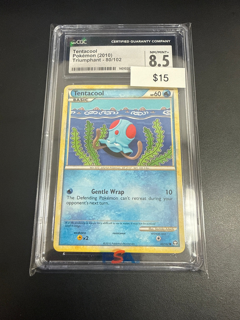 Pokemon Tentacool Non-Holo #80/102 CGC 8.5